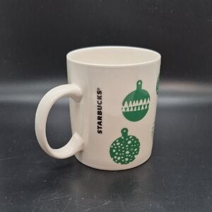 Starbucks Ceramic Mug with Green Ornament Design
